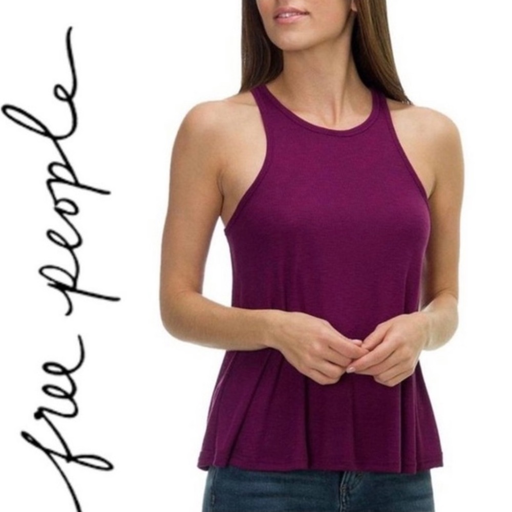 FREE PEOPLE PLUM RAZORBACK TANK TOP